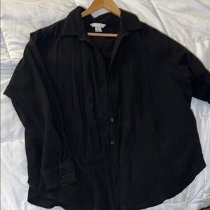 H&M Women's Black Button Down Shirt